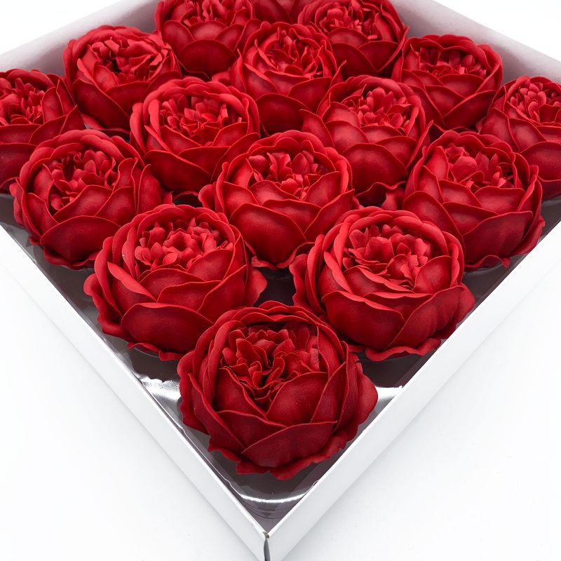 Fleurs de Savon pour Bouquet - Pivoine Large - Rouge