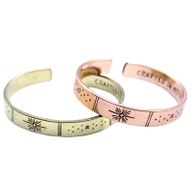 Bracelet Inspiration - Soleil, Galaxie, Étoiles, Terre, Laiton