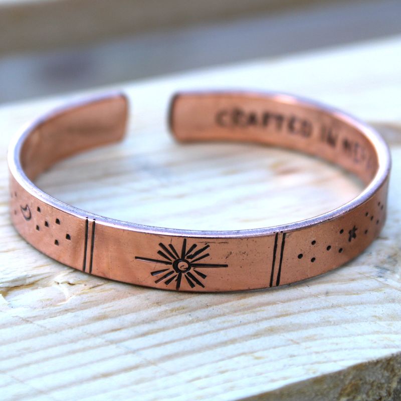 Bracelet Inspiration - Soleil, Galaxie, Étoiles, Terre, Cuivre