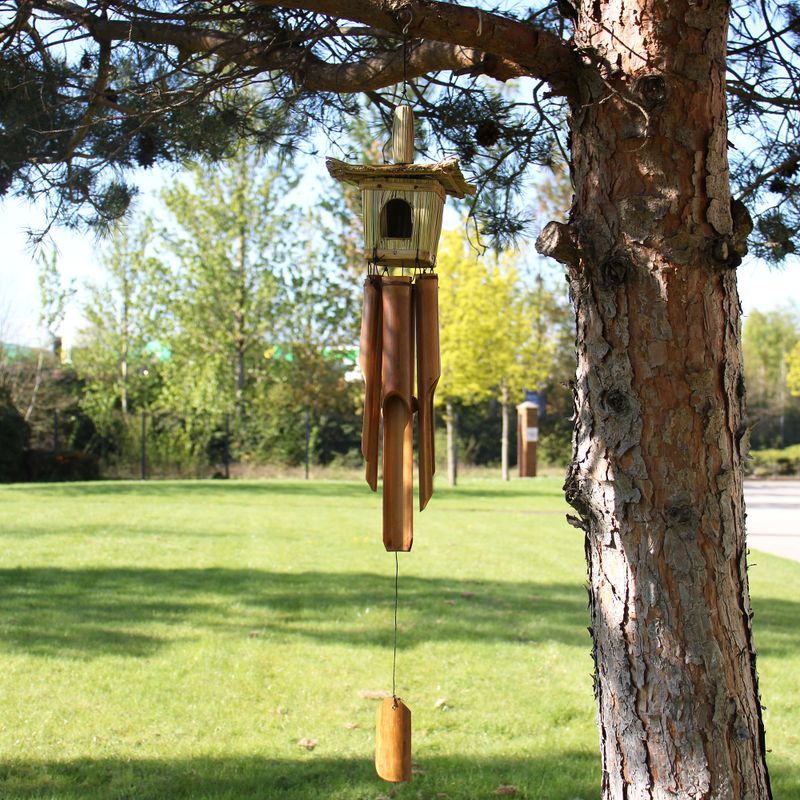 Mangeoire pour oiseaux - Carré avec carillons 49x15cm