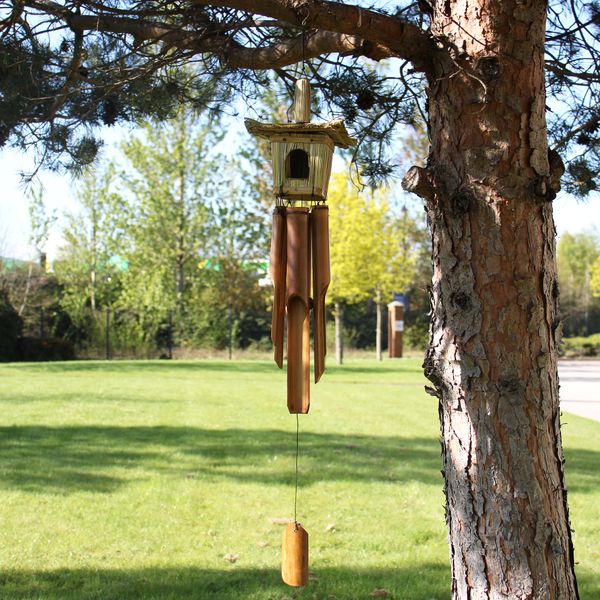 Mangeoire pour oiseaux - Carré avec carillons 49x15cm