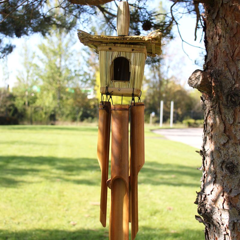Mangeoire pour oiseaux - Carré avec carillons 49x15cm