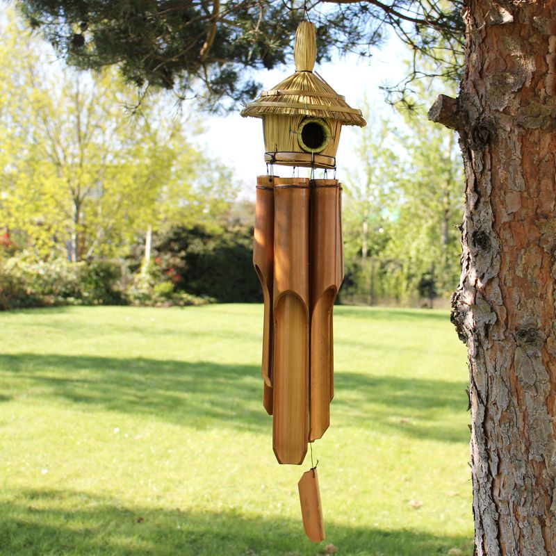 Mangeoire pour oiseaux - Large & Rond avec carillons 56x20cm