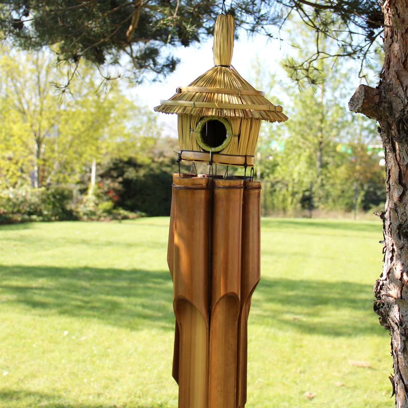 Mangeoire pour oiseaux - Large & Rond avec carillons 56x20cm