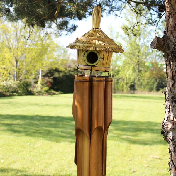 Mangeoire pour oiseaux - Large & Rond avec carillons 56x20cm