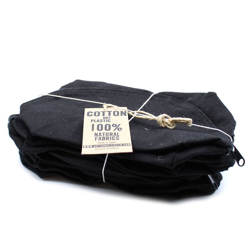 Trousse de Toilette Cotton Noir 10 oz - Moon Bag