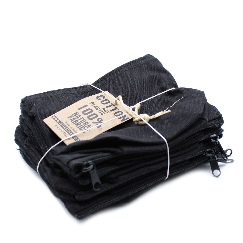 Trousse de Toilette Cotton Noir 10 oz - Mini Pouch