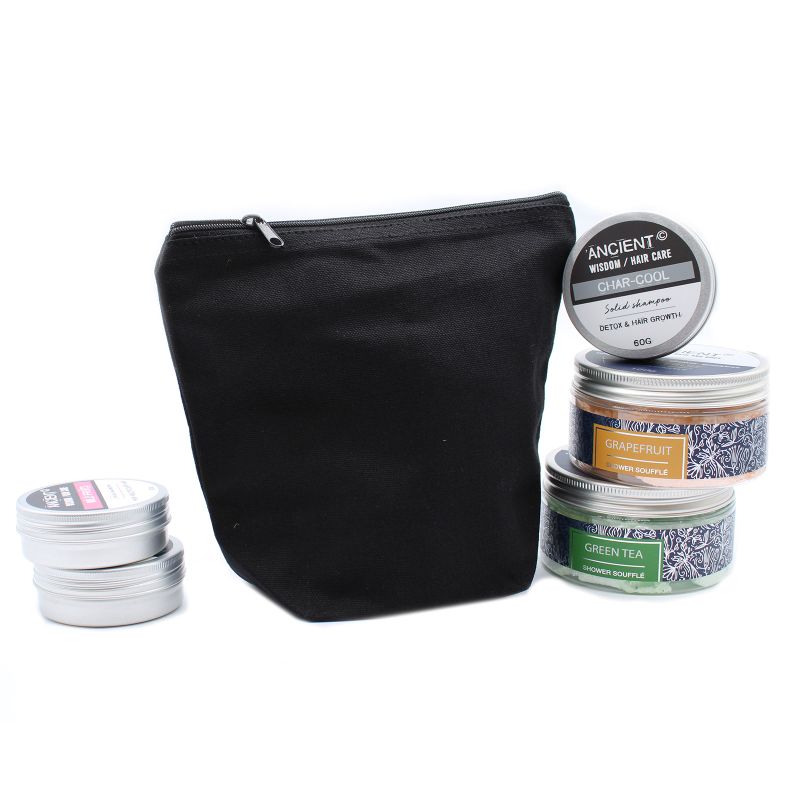 Trousse de Toilette Cotton Noir 10 oz - Medium Pouch