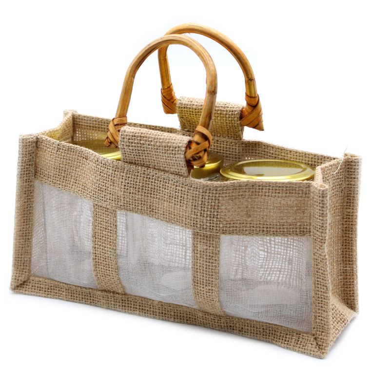 Paniers en Jute et Coton - 3 Fenêtres - Naturel