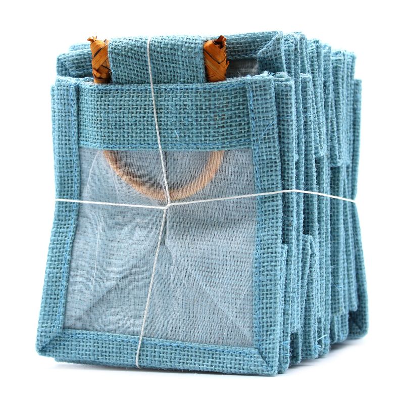 Paniers en Jute et Coton - 1 Fenêtre - Bleu Clair