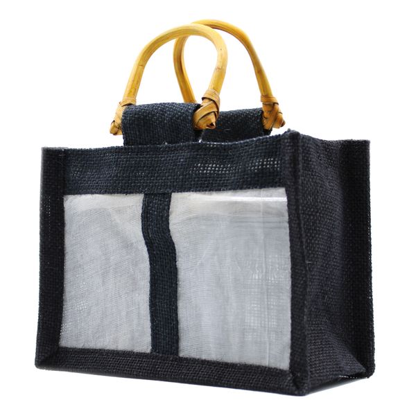 Paniers en Jute et Coton - 2 Fenêtres - Noir