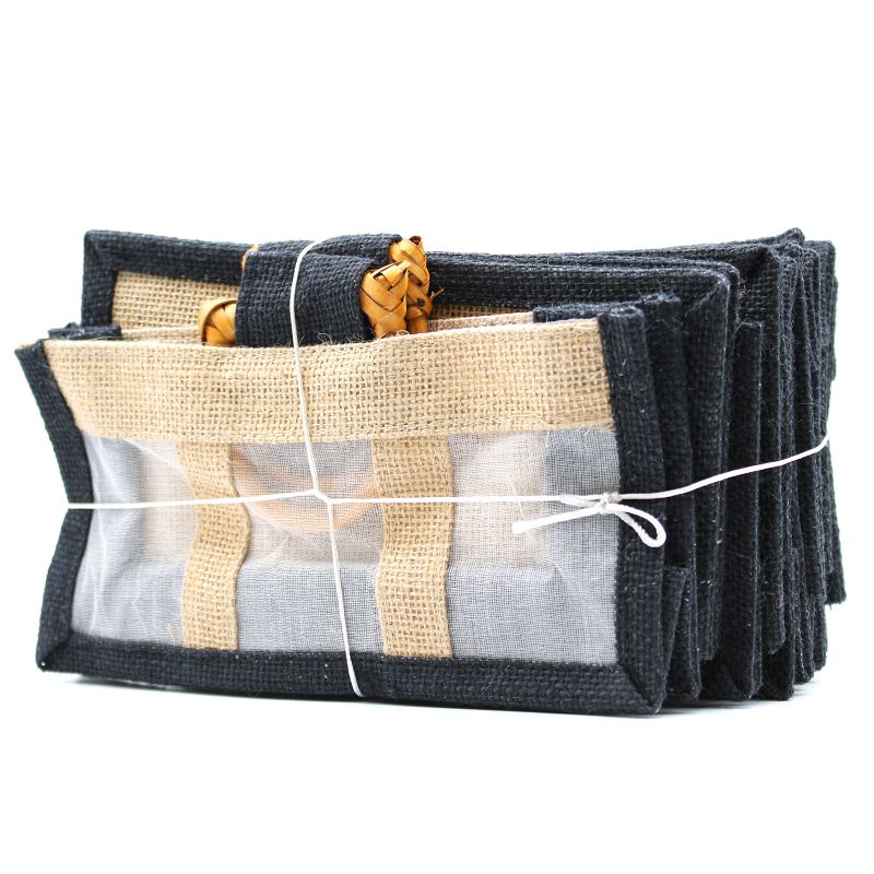 Paniers en Jute et Coton - 3 Fenêtres - Noir