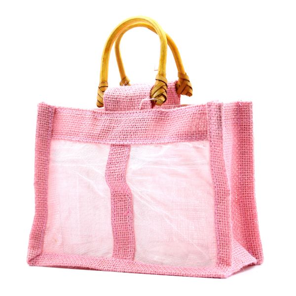 Paniers en Jute et Coton - 2 Fenêtres - Rose