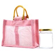Paniers en Jute et Coton - 2 Fenêtres - Rose