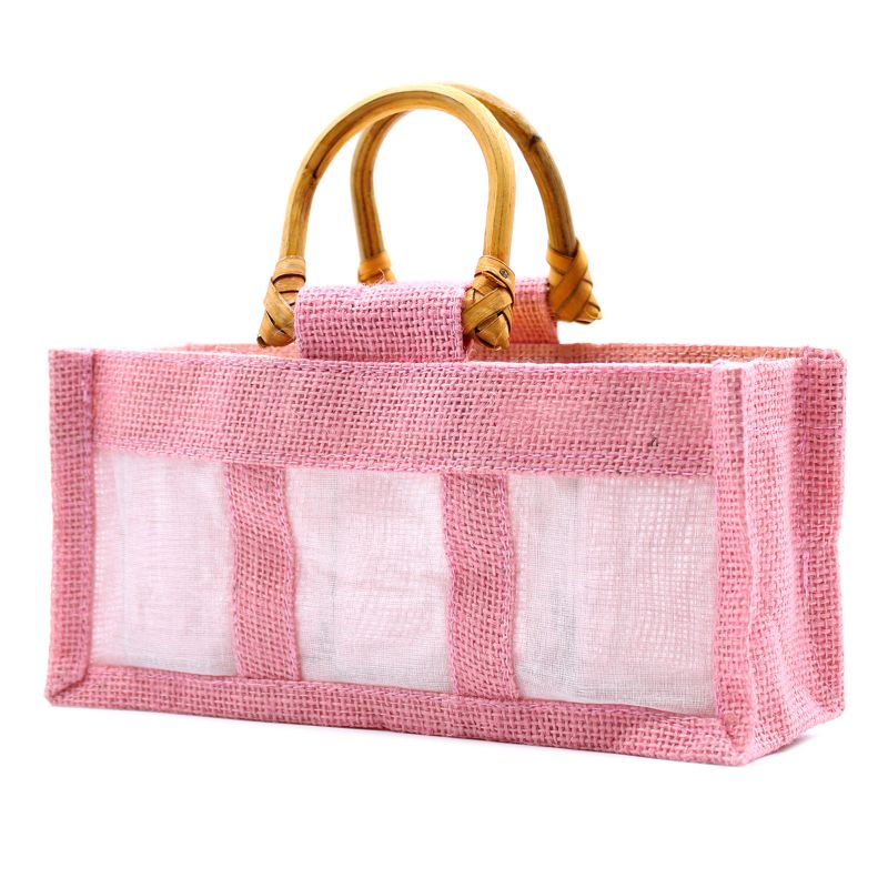 Paniers en Jute et Coton - 3 Fenêtres - Rose