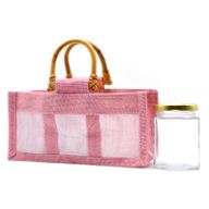 Paniers en Jute et Coton - 3 Fenêtres - Rose