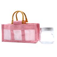 Paniers en Jute et Coton - 3 Fenêtres - Rose