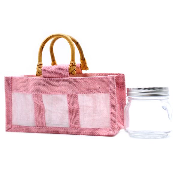 Paniers en Jute et Coton - 3 Fenêtres - Rose