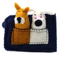 Pochette avec marionnettes à doigt - Chiots
