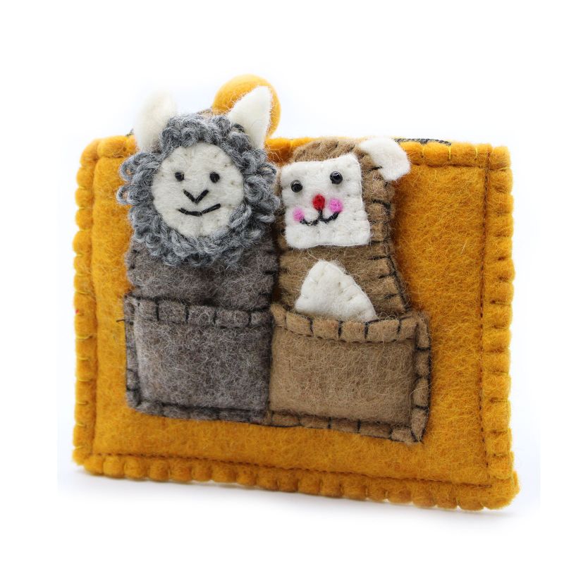 Pochette avec marionnettes à doigt - Ours et Moutons