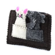 Pochette avec marionnettes à doigt - Eléphant et Souris