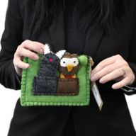 Pochette avec marionnettes à doigt - Chouette et Chat