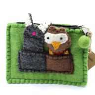 Pochette avec marionnettes à doigt - Chouette et Chat