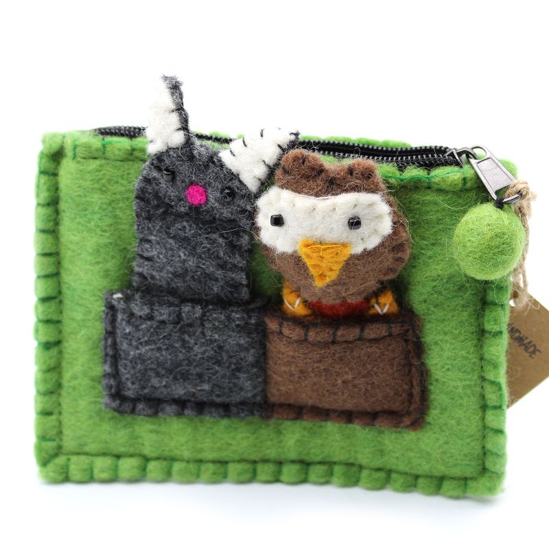 Pochette avec marionnettes à doigt - Chouette et Chat