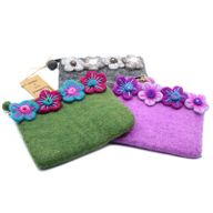 Pochette en feutre naturel (asst) - Quatre Fleurs