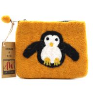 Pochette à glissière en feutre naturel (asst) - Pengouin Mignon