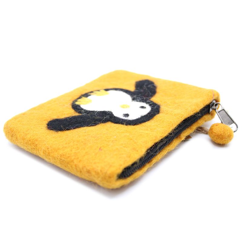 Pochette à glissière en feutre naturel (asst) - Pengouin Mignon