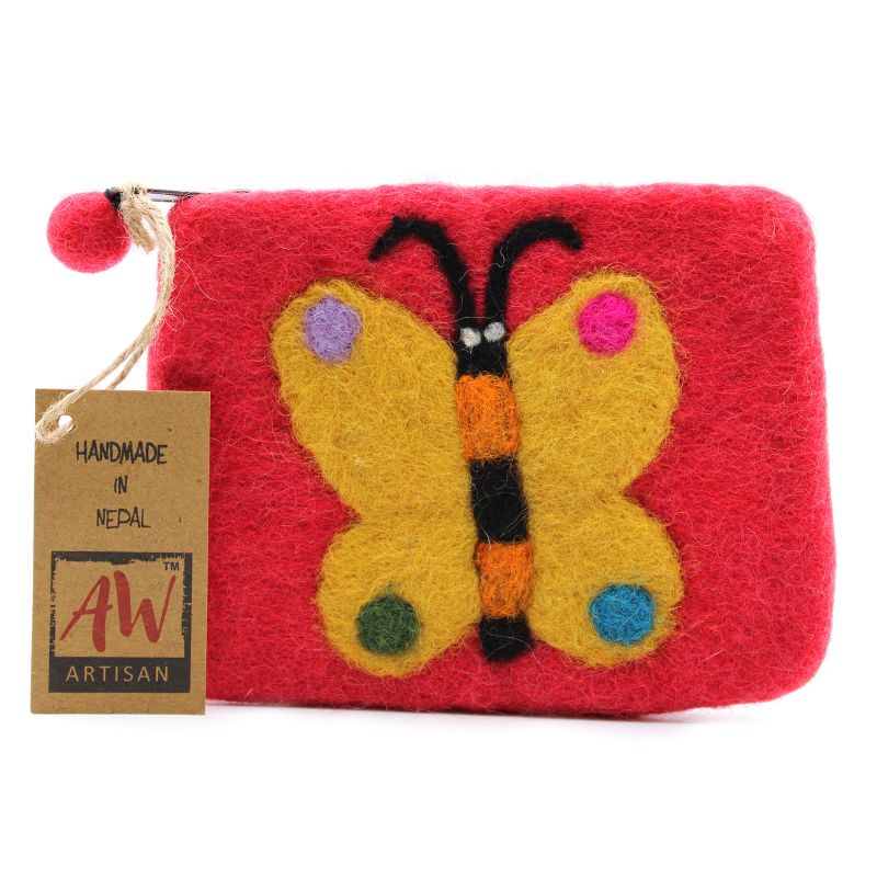 Pochette en feutre naturel (asst) - Gros Papillon
