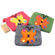 Pochette en feutre naturel (asst) - Gros Papillon