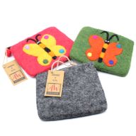 Pochette en feutre naturel (asst) - Gros Papillon