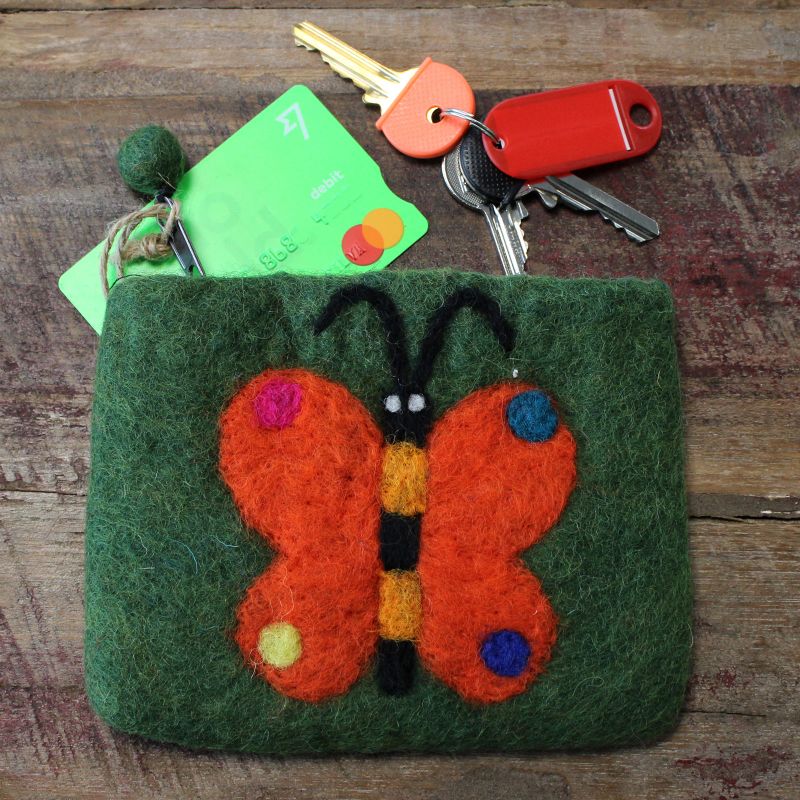 Pochette en feutre naturel (asst) - Gros Papillon
