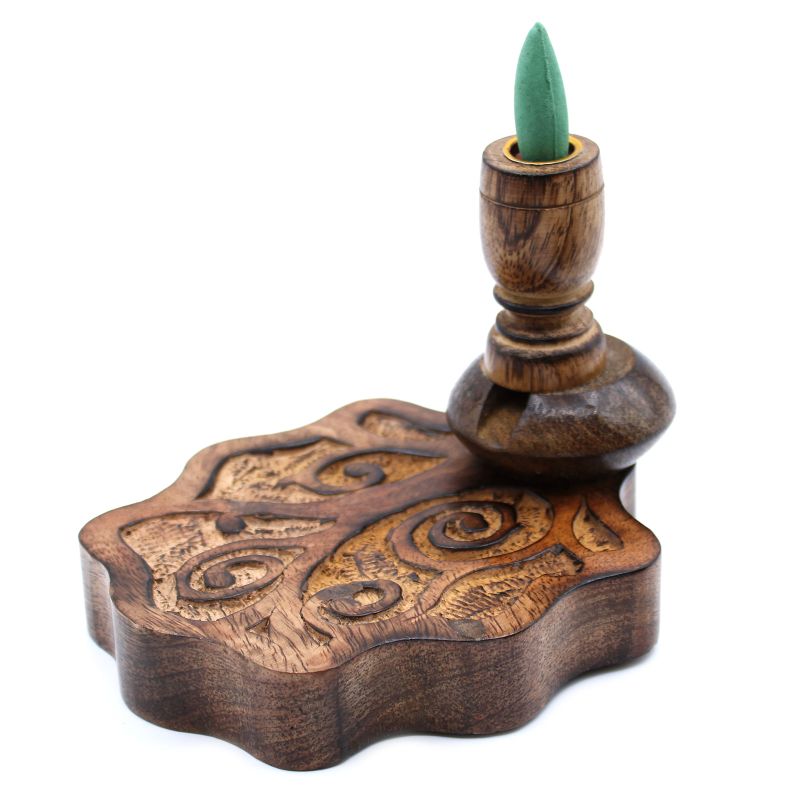 Petit Brûleur à reflux en bois de manguier - Tree of Life