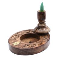 Petit Brûleur à reflux en bois de manguier - Brass Buddha