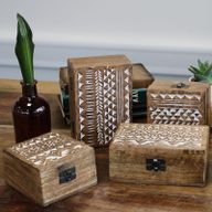 Boîte en Bois Délavée Blanc - 3x1.5 Design Slave