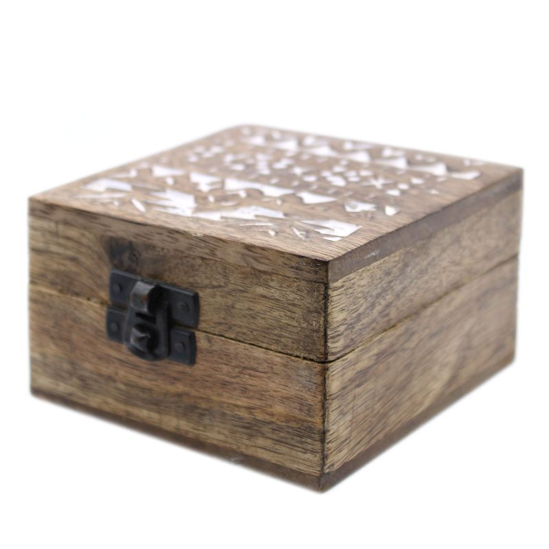 Boîte en Bois Délavée Blanc - 4x4 Design Slave