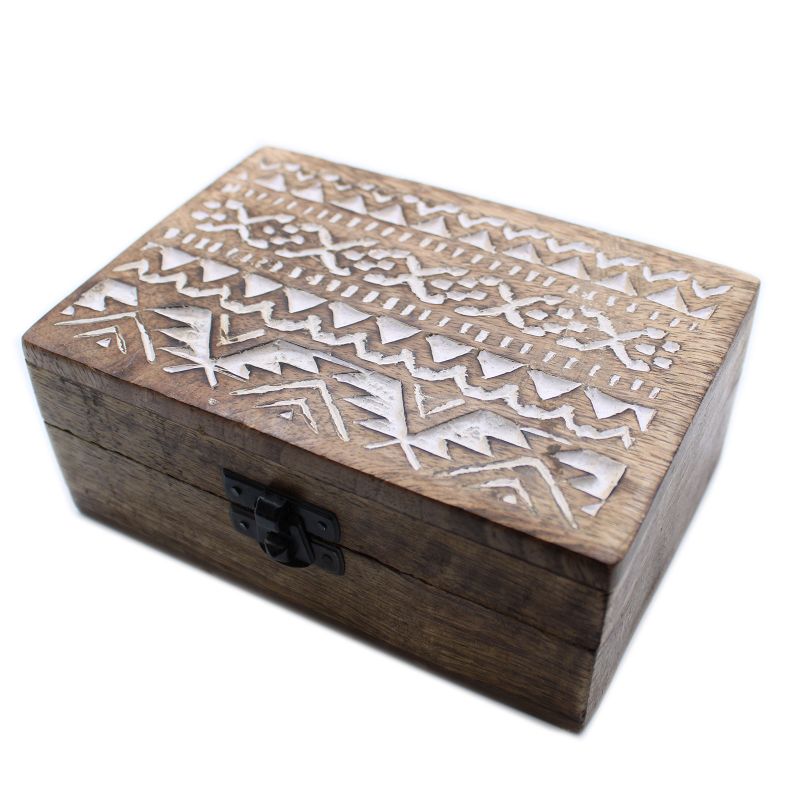 Boîte en Bois Délavée Blanc - 6x4 Design Slave