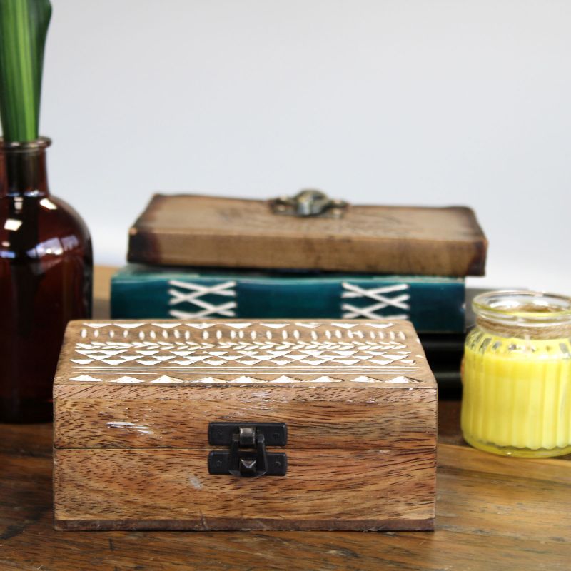 Boîte en Bois Délavée Blanc - 6x4 Design Slave