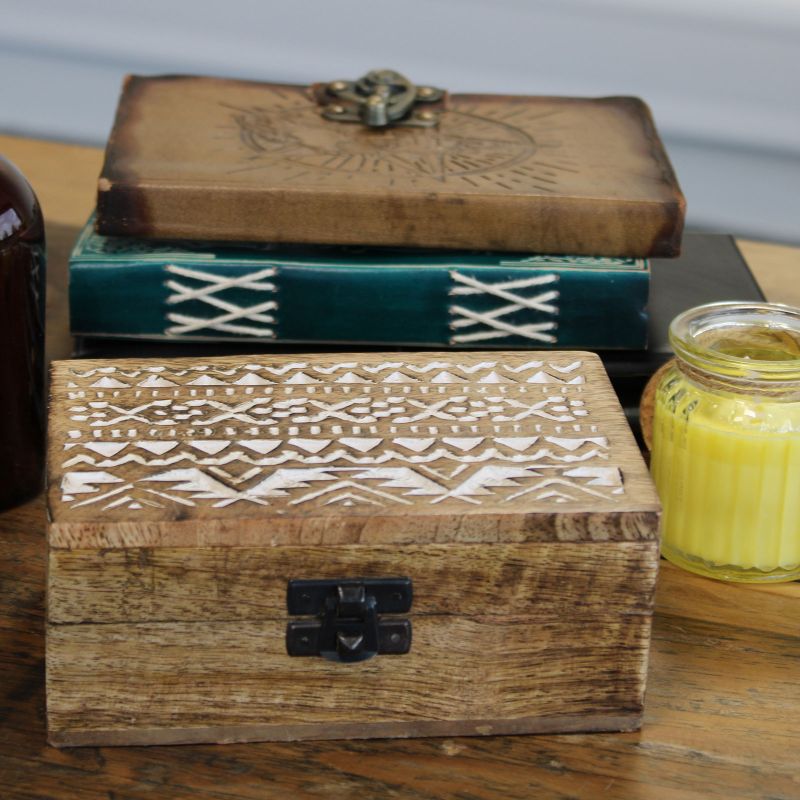 Boîte en Bois Délavée Blanc - 6x4 Design Slave