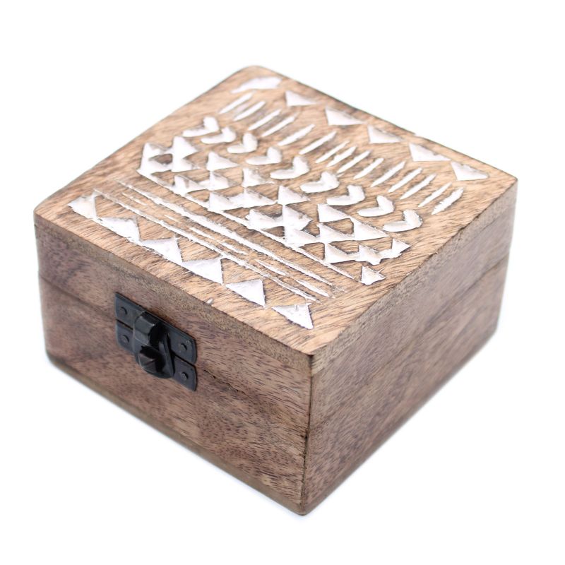 Boîte en Bois Délavée Blanc - 4x4 Design Aztec
