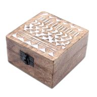 Boîte en Bois Délavée Blanc - 4x4 Design Aztec