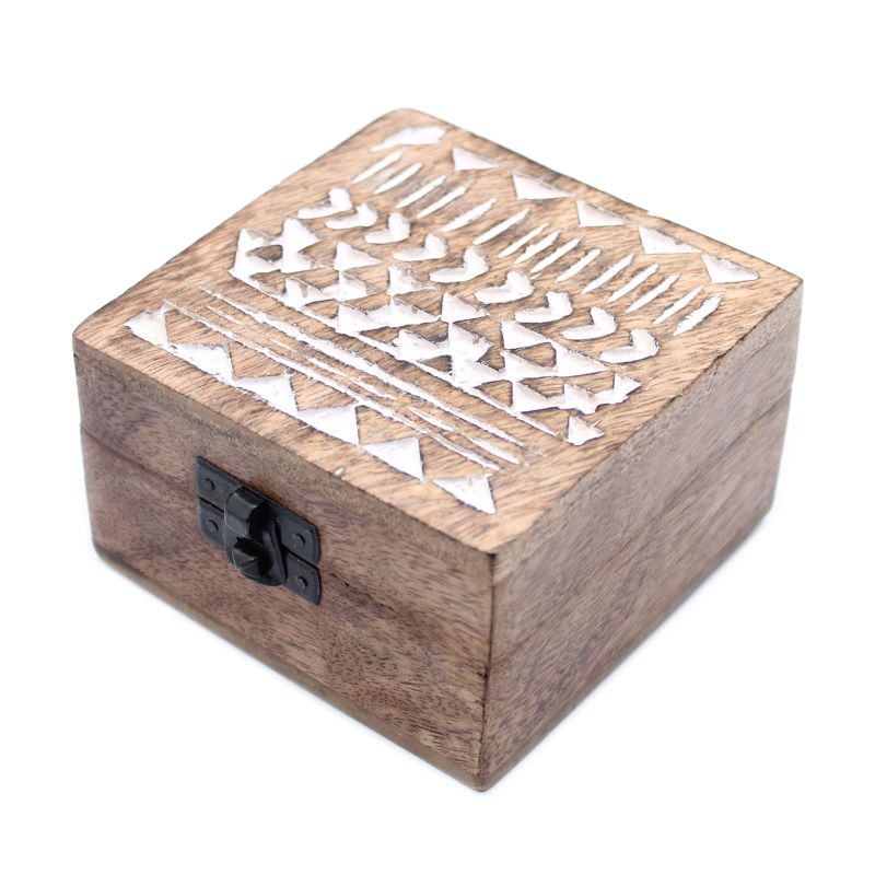 Boîte en Bois Délavée Blanc - 4x4 Design Aztec
