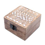 Boîte en Bois Délavée Blanc - 4x4 Design Aztec