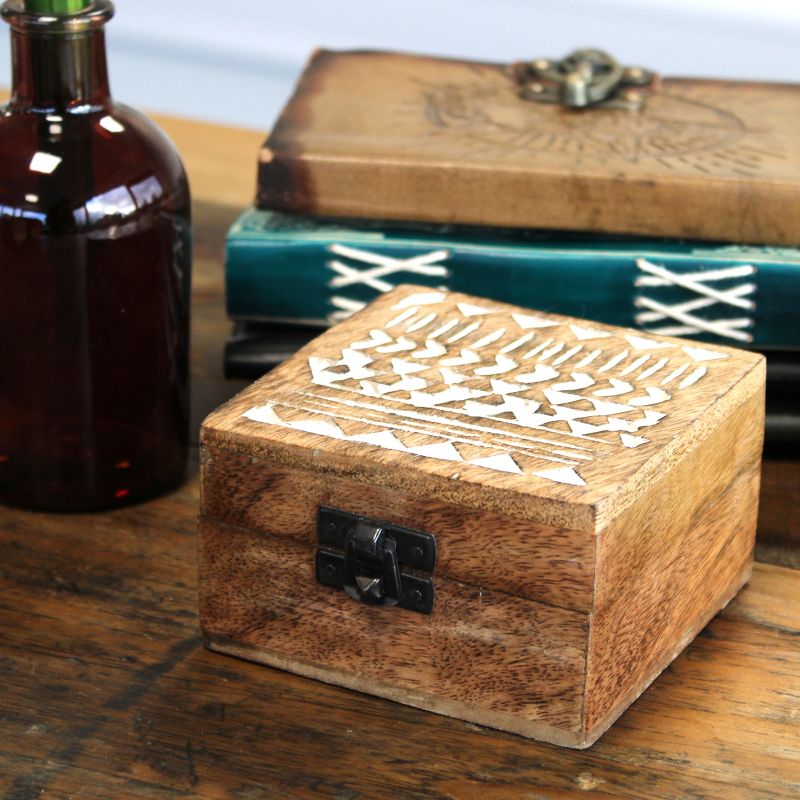 Boîte en Bois Délavée Blanc - 4x4 Design Aztec