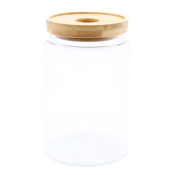 Bocal en Verre Couvercle Bambou- 15cm