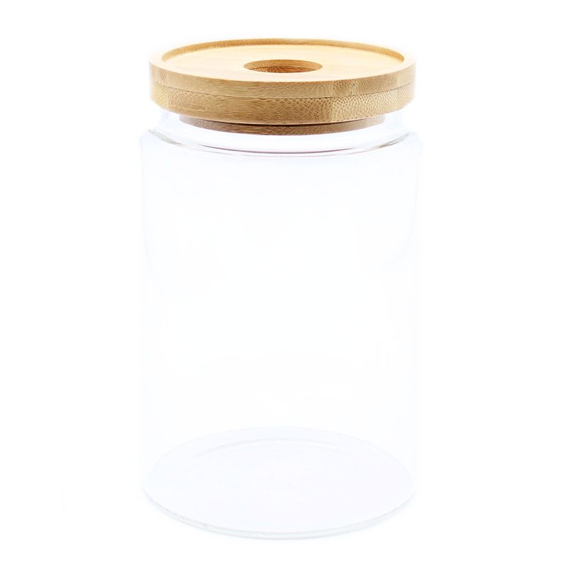 Bocal en Verre Couvercle Bambou- 15cm