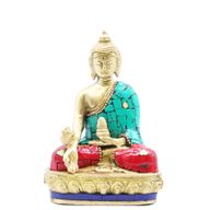 Figurine de Bouddha en Laiton - Mains Vers le Bas - 11,5 cm